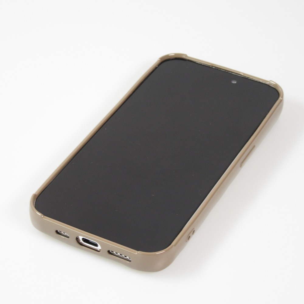 Coque iPhone 15 Pro Max - Silicone avec forme de vague 3D mat - Brun