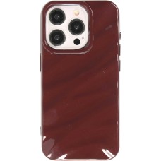Coque iPhone 15 Pro - Silicone avec forme de vague 3D mat - Violet