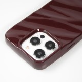 Coque iPhone 15 Pro - Silicone avec forme de vague 3D mat - Violet