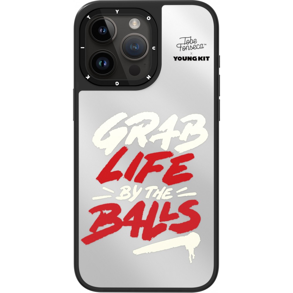 iPhone 15 Pro Case Hülle - YOUNGKIT x Tobe Fonseca - Mirror Grab Life by the Balls