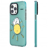 Coque iPhone 15 Pro - Youngkit @Elizabeth Anderson Art Love Cat Case avec Magsafe  - Bleu
