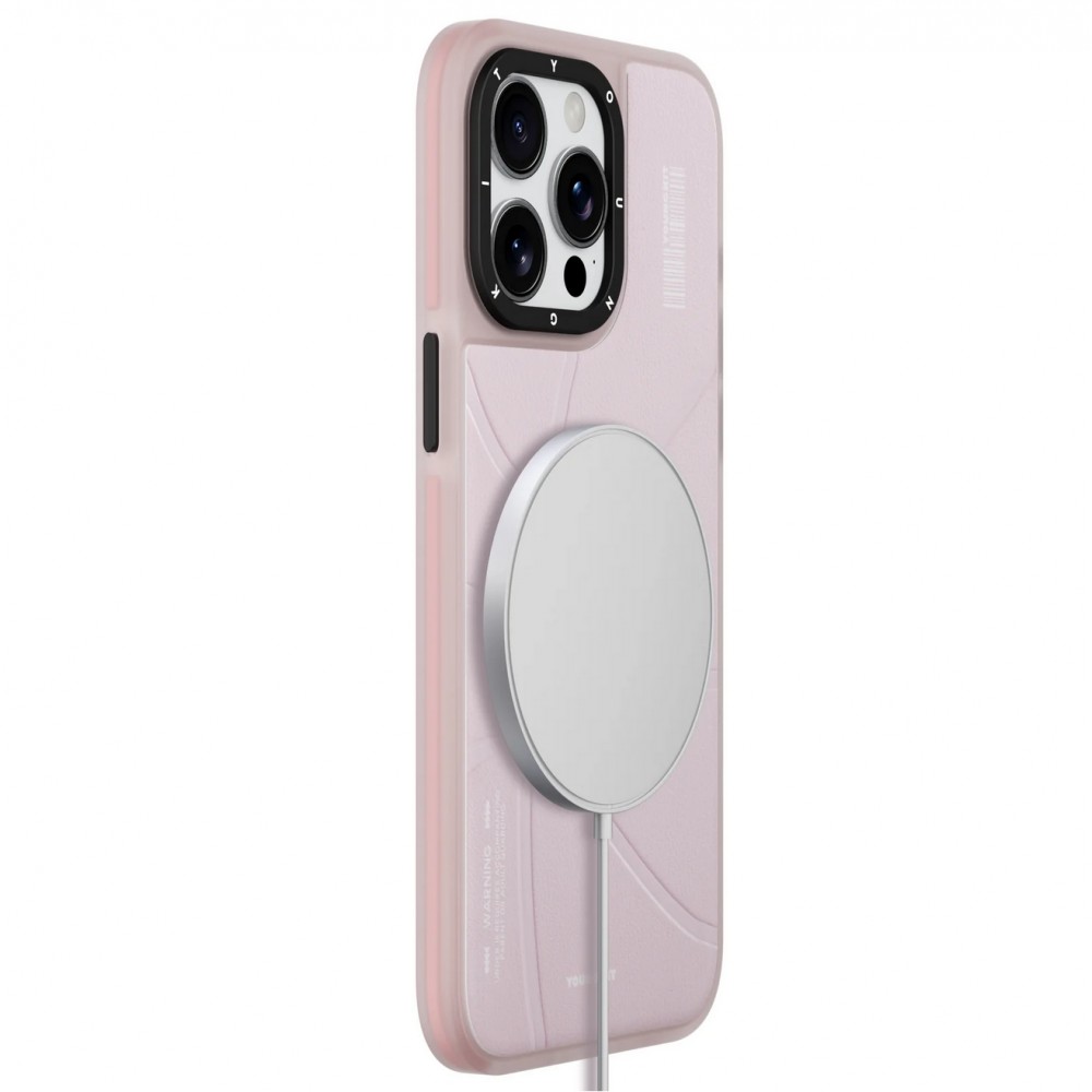 Coque iPhone 15 Pro - Youngkit Passionate Backboard Leather Case avec Magsafe - Noir