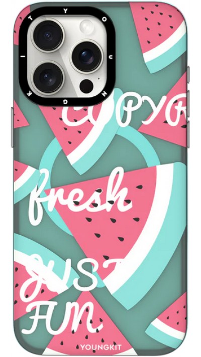 iPhone 15 Pro Case Hülle - Youngkit Summer Fruit-Themed Case mit Magsafe - Wassermelon