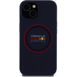Coque iPhone 15 - Red Bull Racing MagSafe en silicone avec anneau rouge - Bleu