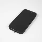 iPhone 15 Case Hülle - Silikon Glossy integriertes LED Licht mit USB-C Anschluss - Crazy Smile - Schwarz