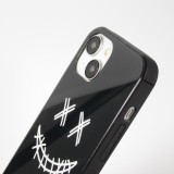 Coque iPhone 15 - Silicone Glossy lumière LED intégrée avec port USB-C - Crazy Smile - Noir