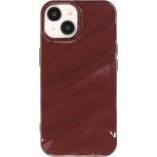 Coque iPhone 15 - Silicone avec forme de vague 3D mat - Bordeaux