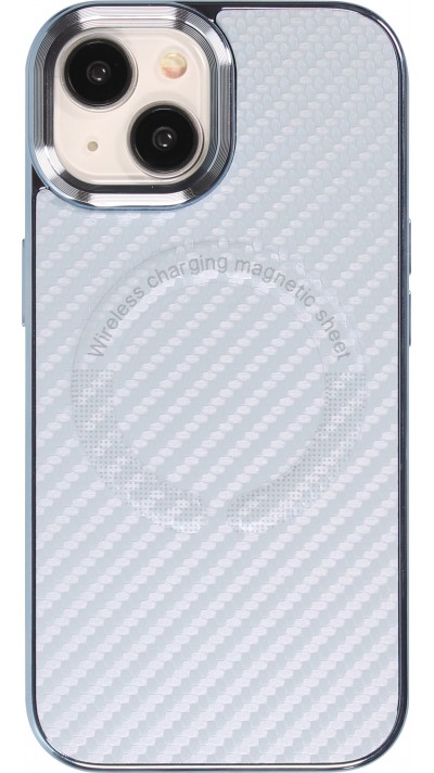 Coque iPhone 15 - Silicone renforcé avec texture et anneau MagSafe - Bleu