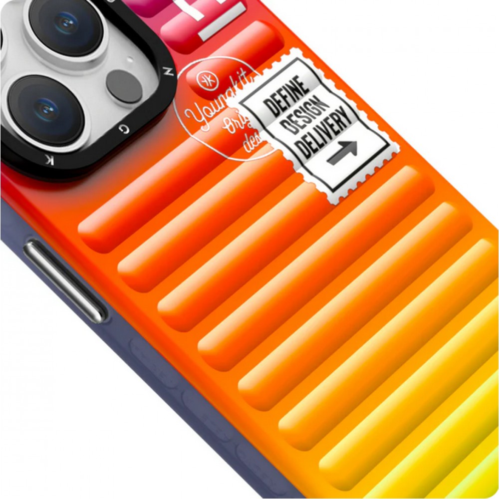 iPhone 15 Case Hülle - Youngkit Color-Gradient Luggage-Inspired Case - Grün/orange