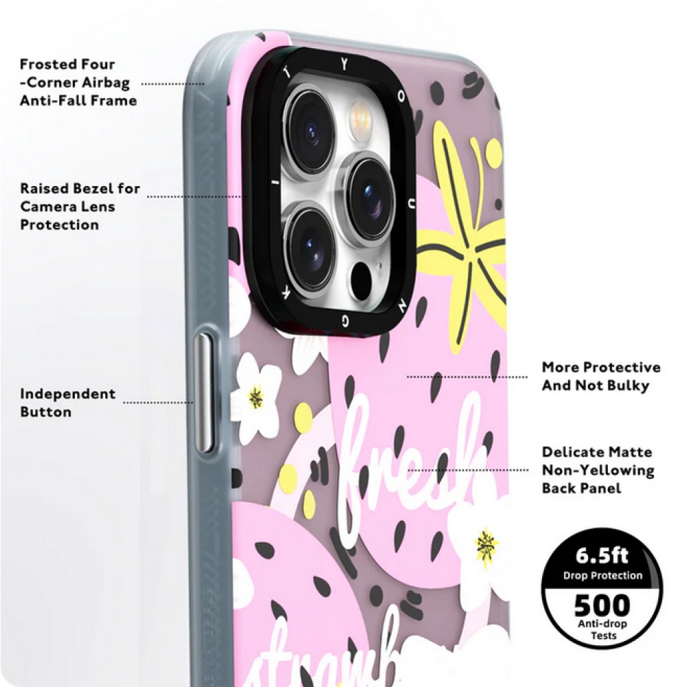 Coque iPhone 15 - Youngkit Summer Fruit-Themed Case avec Magsafe - Pastèque