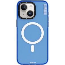 Coque iPhone 15 - Youngkit Transparent Crystal Glossy Case avec Magsafe - Bleu