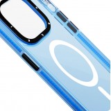 Coque iPhone 15 - Youngkit Transparent Crystal Glossy Case avec Magsafe - Bleu