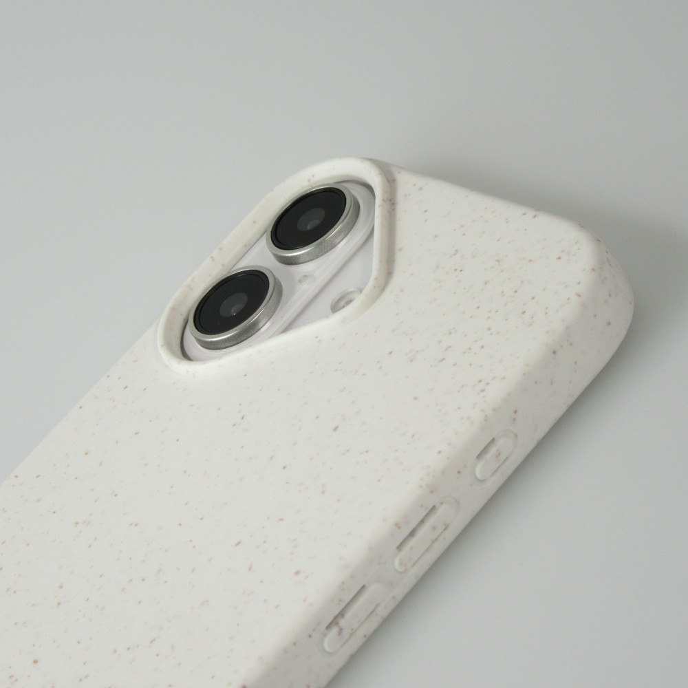 Coque iPhone 16 - Bio Eco-Friendly nature avec cordon collier - Blanc