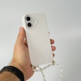Coque iPhone 16 - Bio Eco-Friendly nature avec cordon collier - Blanc