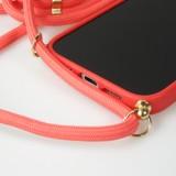 Coque iPhone 16 - Bio Eco-Friendly nature avec cordon collier - Rouge