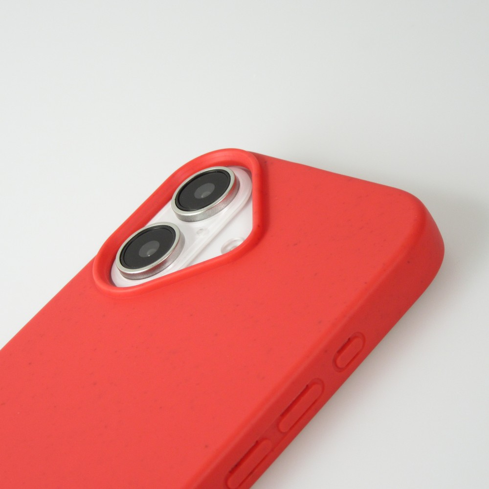 Coque iPhone 16 - Bio Eco-Friendly nature avec cordon collier - Rouge