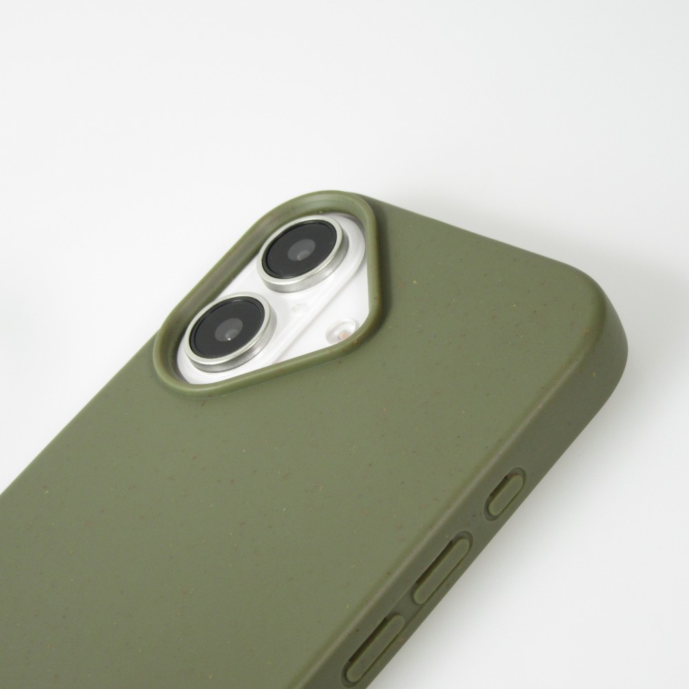 Coque iPhone 16 - Bio Eco-Friendly nature avec cordon collier - Vert foncé