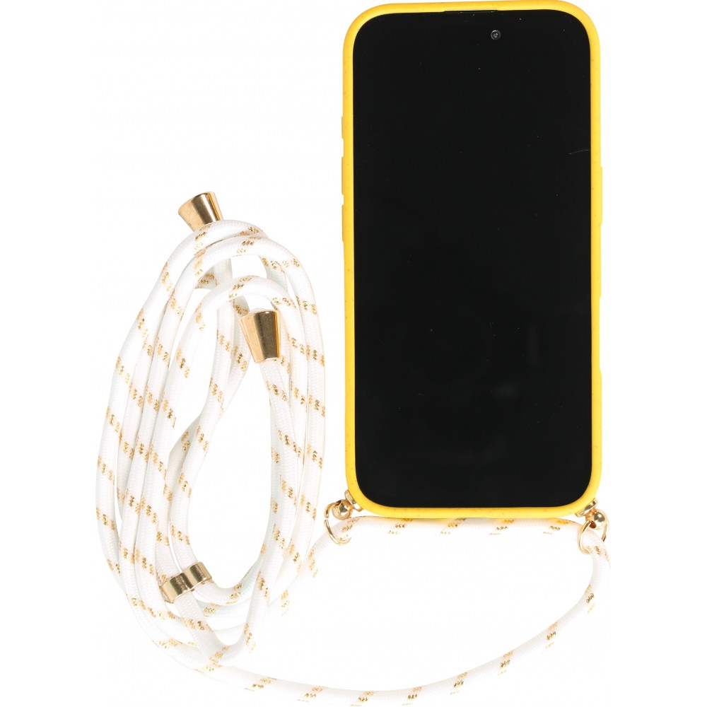 Coque iPhone 16 - Bio Eco-Friendly nature avec cordon collier jaune