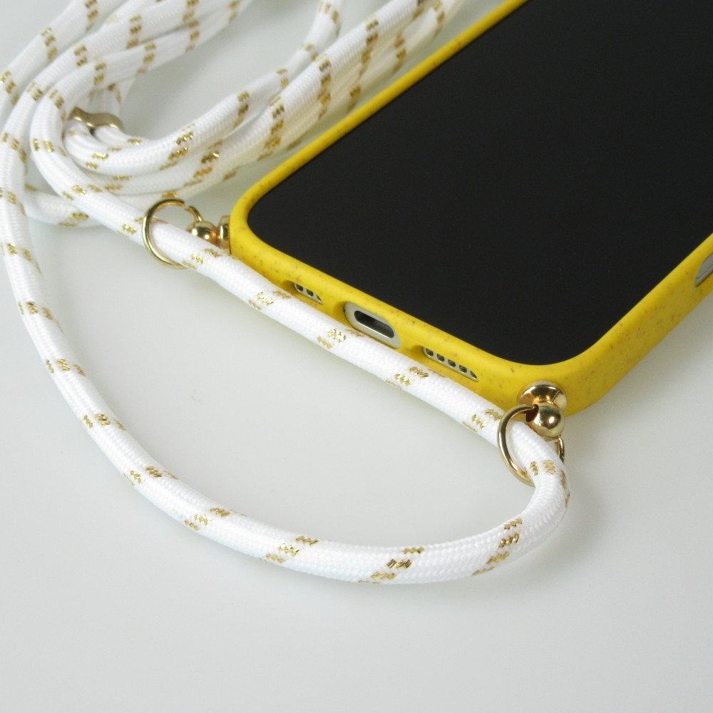 Coque iPhone 16 - Bio Eco-Friendly nature avec cordon collier jaune