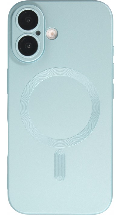 Coque iPhone 16 - Gel souple avec vitre de protection caméra MagSafe - Bleu