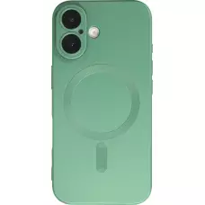 iPhone 16 Case Hülle - Gummi weich mit Kameraschutzglas MagSafe - Grün