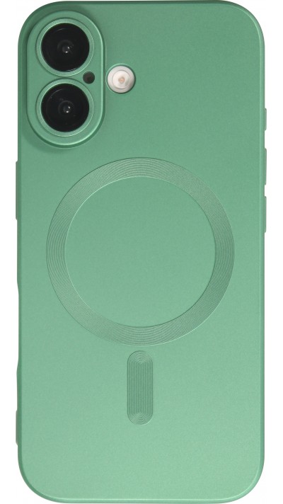 Coque iPhone 16 - Gel souple avec vitre de protection caméra MagSafe - Vert