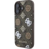 Coque iPhone 16 - Guess monogramme Peony avec MagSafe - Brun