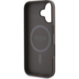 Coque iPhone 16 - Guess monogramme Peony avec MagSafe - Brun