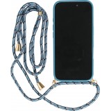 Coque iPhone 16 Plus - Bio Eco-Friendly nature avec cordon collier - Bleu