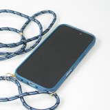Coque iPhone 16 Plus - Bio Eco-Friendly nature avec cordon collier - Bleu