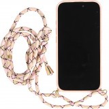 Coque iPhone 16 Plus - Bio Eco-Friendly nature avec cordon collier - Rose