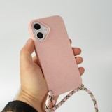 Coque iPhone 16 Plus - Bio Eco-Friendly nature avec cordon collier - Rose