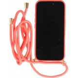 Coque iPhone 16 Plus - Bio Eco-Friendly nature avec cordon collier - Rouge