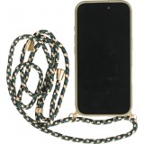 Coque iPhone 16 Plus - Bio Eco-Friendly nature avec cordon collier - Vert foncé