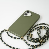 Coque iPhone 16 Plus - Bio Eco-Friendly nature avec cordon collier - Vert foncé