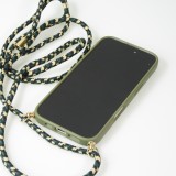 Coque iPhone 16 Plus - Bio Eco-Friendly nature avec cordon collier - Vert foncé