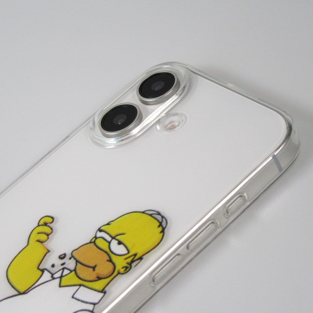 Coque iPhone 16 Plus - Gel cartoon Homer Simpson