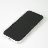 Coque iPhone 16 Plus - Gel silicone rigide avec MagSafe rose bleue - Transparent
