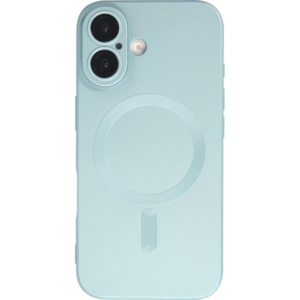 Coque iPhone 16 Plus - Gel souple avec vitre de protection caméra MagSafe - Bleu