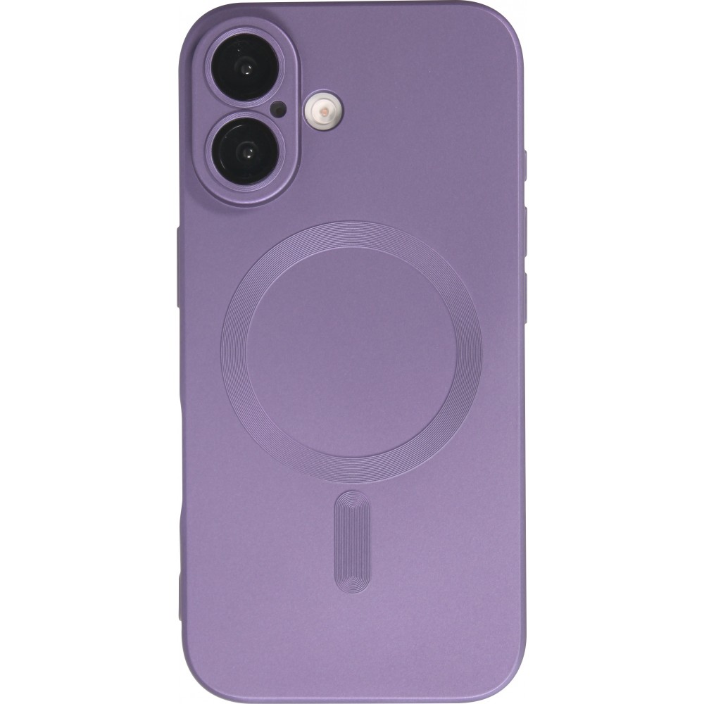 Coque iPhone 16 Plus - Gel souple avec vitre de protection caméra MagSafe - Violet