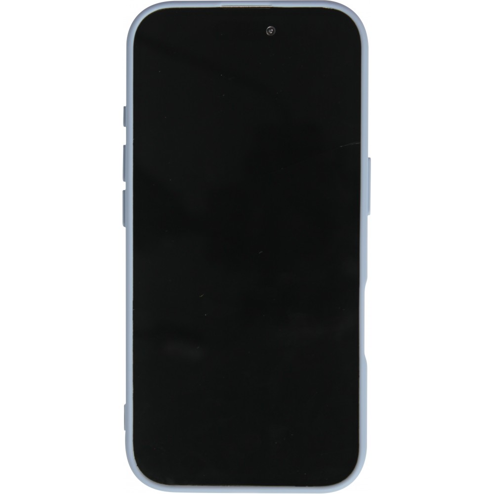 Coque iPhone 16 Plus - Silicone Mat Coeur doré - Bleu