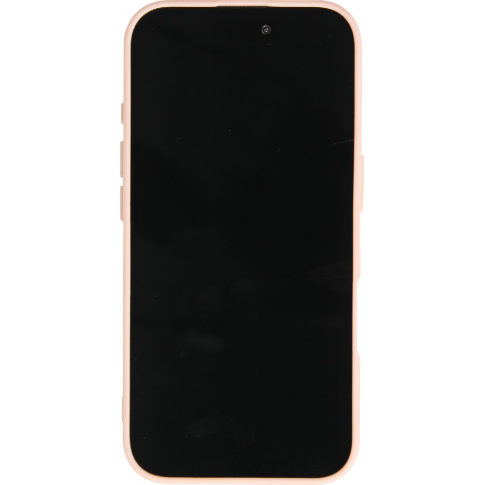 Coque iPhone 16 Plus - Silicone Mat Coeur doré - Rose