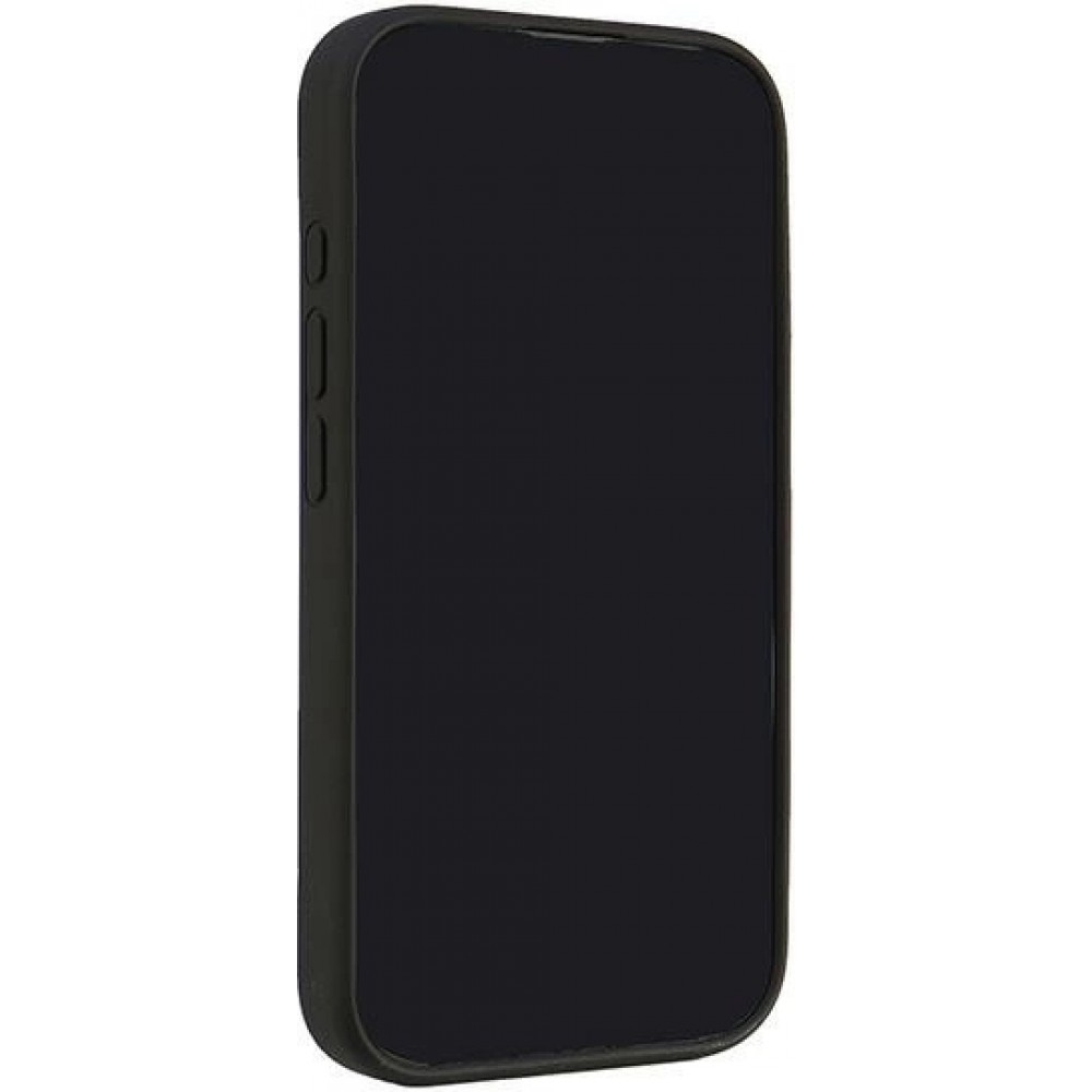 Coque iPhone 16 Pro - Audi silicone Soft Touch avec logo - Noir