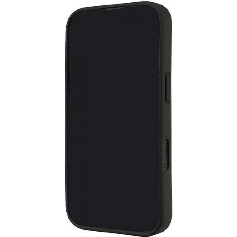 Coque iPhone 16 Pro - Audi silicone Soft Touch avec logo - Noir