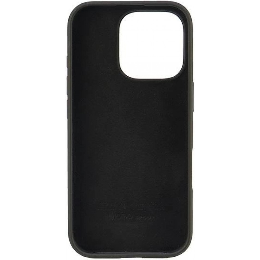 Coque iPhone 16 Pro - Audi silicone Soft Touch avec logo - Noir