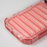 Coque iPhone 16 Pro - Couverture en silicone dur transparente avec effet Bulp 3D et coins renforc&eacute;s - Rouge