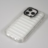 Coque iPhone 16 Pro Max - Couverture en silicone dur transparente avec effet Bulp 3D et coins renforcés - Transparent