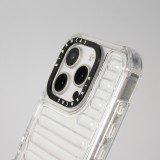 Coque iPhone 16 Pro Max - Couverture en silicone dur transparente avec effet Bulp 3D et coins renforcés - Transparent