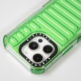 Coque iPhone 16 Pro - Couverture en silicone dur transparente avec effet Bulp 3D et coins renforc&eacute;s - Vert