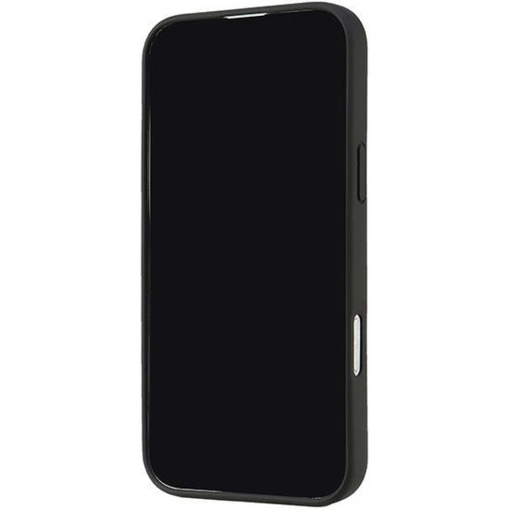 Coque iPhone 16 Pro Max - Audi silicone Soft Touch avec logo - Noir